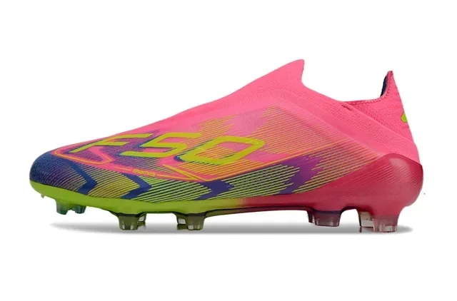 Adidas F50 Bright Pink Neon Lime Green Firm-Ground Chaussures de football 7