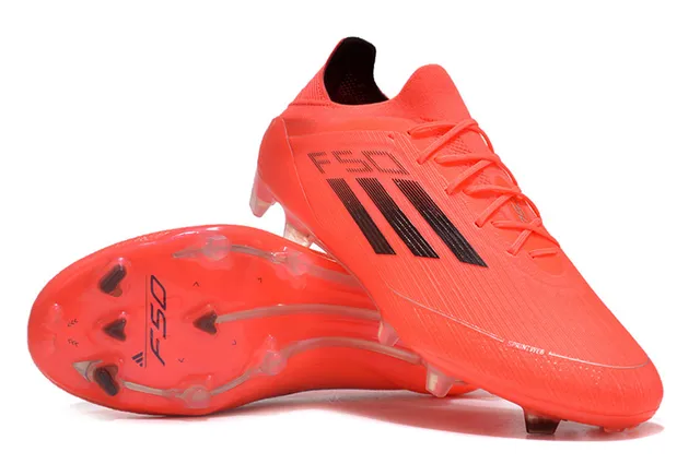 Adidas F50 Chaussures de football orange noir pour terrain ferme 4