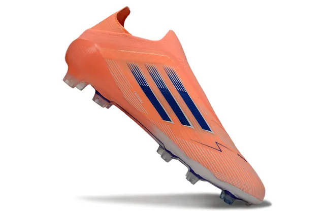 Adidas F50 Orange Blue Sock-Fit Collar Translucent Outsole Firm-Ground Soccer Shoes 2