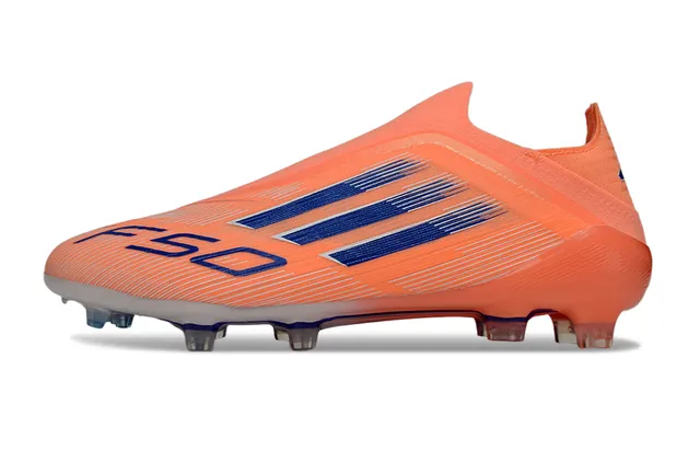 Adidas F50 Orange Blue Sock-Fit Collar Translucent Outsole Firm-Ground Soccer Shoes 7