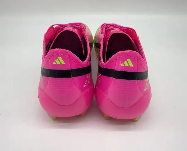 Adidas F50 Pink and Neon Green Firm-Ground Soccer Shoes 2