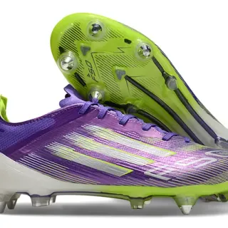 Adidas F50 Purple Green Low-Cut Synthetic Upper Iridescent Finish Firm-Ground Soccer Shoes