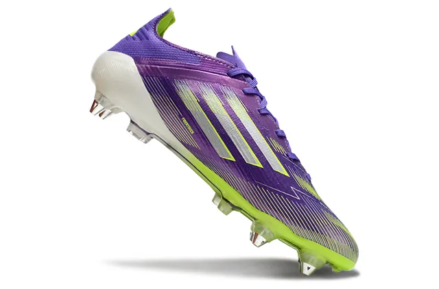 Adidas F50 Purple Green Low-Cut Synthetic Upper Iridescent Finish Firm-Ground Soccer Shoes 2