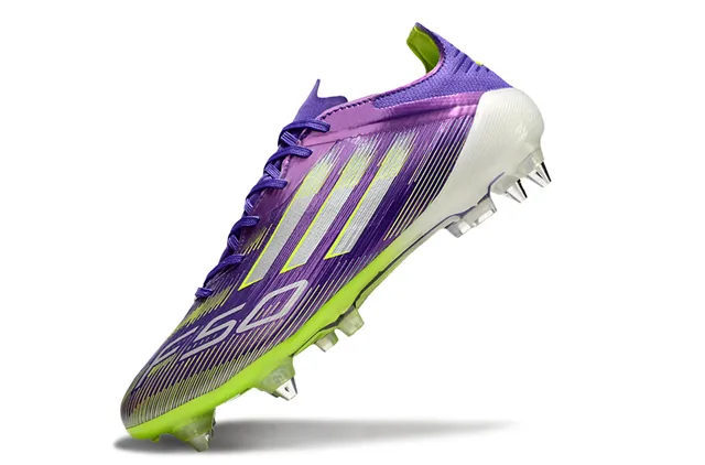 Adidas F50 Purple Green Low-Cut Synthetic Upper Iridescent Finish Firm-Ground Soccer Shoes 3