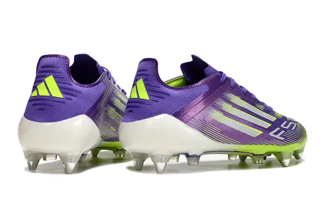 Adidas F50 Purple Green Low-Cut Synthetic Upper Iridescent Finish Firm-Ground Soccer Shoes 5