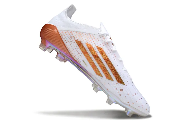 Adidas F50 White and Iridescent Orange Firm-Ground Soccer Shoes 2