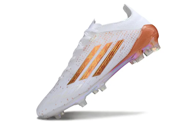 Adidas F50 White and Iridescent Orange Firm-Ground Soccer Shoes 3