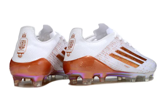 Adidas F50 White and Iridescent Orange Firm-Ground Soccer Shoes 5