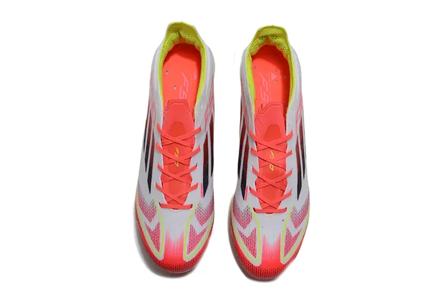 Adidas F50 White Neon Yellow Red Gradient Firm-Ground Soccer Shoes 2
