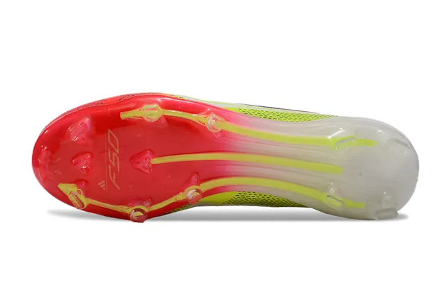 Adidas F50 White Neon Yellow Red Gradient Firm-Ground Soccer Shoes 6