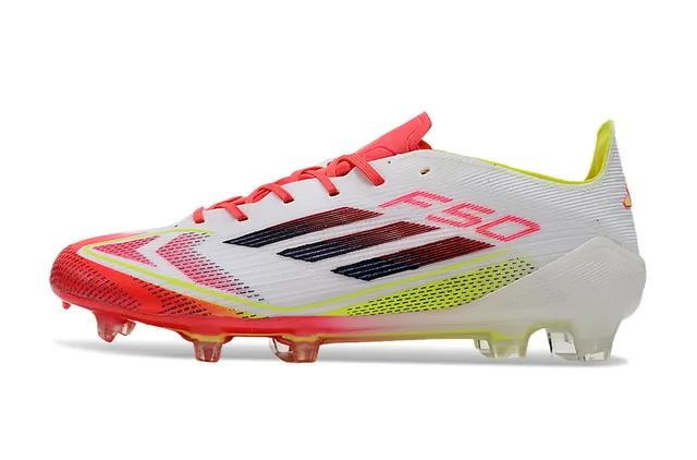 Adidas F50 White Neon Yellow Red Gradient Firm-Ground Soccer Shoes 8