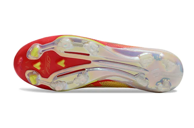 Adidas F50 Blanco Rojo Bajo Corte Ajuste Calcetín Parte Superior Césped Firme Zapatos de Fútbol 6