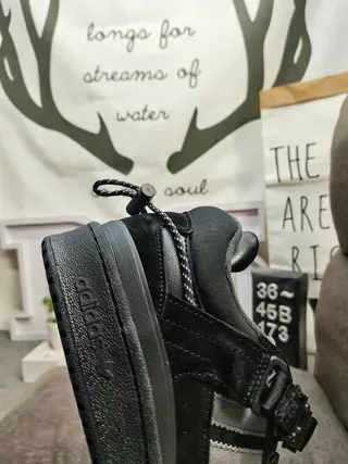 Adidas Forum Low Black and Charcoal Lifestyle Sneakers 4