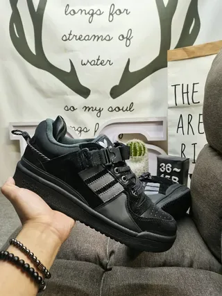 Adidas Forum Low Black and Charcoal Lifestyle Sneakers 6