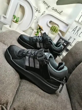 Adidas Forum Low Black and Charcoal Lifestyle Sneakers 7