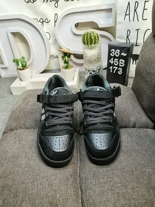 Adidas Forum Low Black and Charcoal Lifestyle Sneakers 10