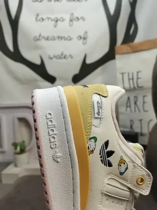 Adidas Forum Low Disney Collaboration Off-White Gold Lifestyle Sneakers 4