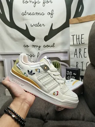 Adidas Forum Low Disney Collaboration Off-White Gold Lifestyle Sneakers 6