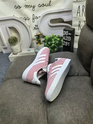 Adidas Gazelle Black and Pink Suede Lifestyle Sneakers 16
