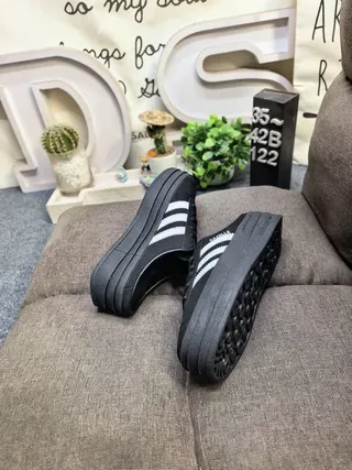 Adidas Gazelle Black and Silver Platform Lifestyle Sneakers 6