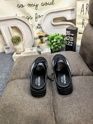 Adidas Gazelle Black and Silver Platform Lifestyle Sneakers 8