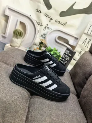 Adidas Gazelle Black and Silver Platform Lifestyle Sneakers 9