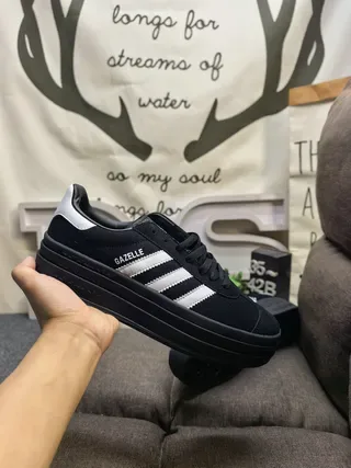 Adidas Gazelle Black and White Lifestyle Sneakers 5