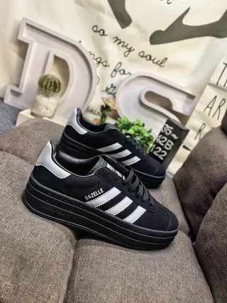 Adidas Gazelle Black and White Lifestyle Sneakers 9