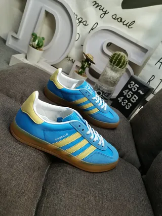 Adidas Gazelle Blue and Yellow Lifestyle Sneakers 9