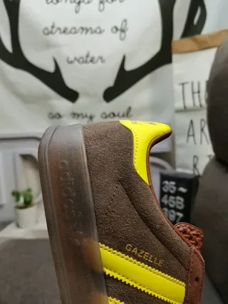 Adidas Gazelle Brown and Yellow Lifestyle Sneakers 3