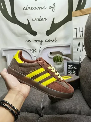 Adidas Gazelle Brown and Yellow Lifestyle Sneakers 5