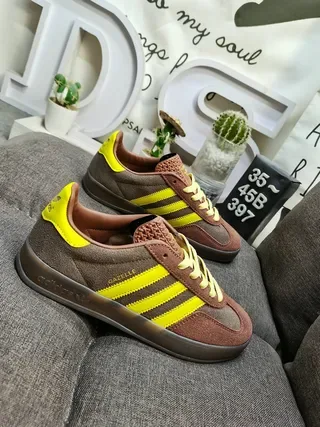 Adidas Gazelle Brown and Yellow Lifestyle Sneakers 9