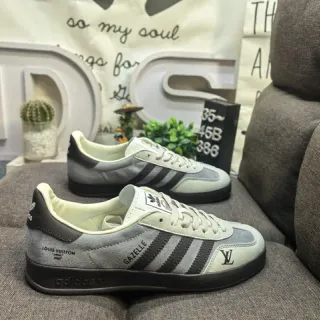Adidas Gazelle Gray and Black Lifestyle Sneakers