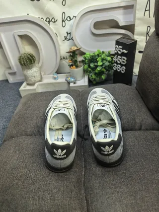 Adidas Gazelle Gray and Black Lifestyle Sneakers 8