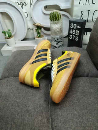 Adidas Gazelle Mustard Yellow Olive Green Lifestyle Sneakers 6