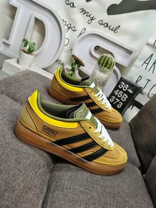 Adidas Gazelle Mustard Yellow Olive Green Lifestyle Sneakers 9