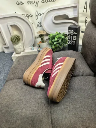 Adidas Gazelle Red Suede Platform Lifestyle Sneakers 6
