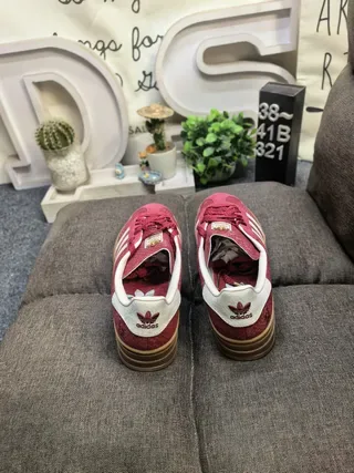 Adidas Gazelle Red Suede Platform Lifestyle Sneakers 8