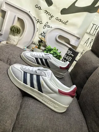 Adidas Gazelle White Navy Burgundy Lifestyle Sneakers 7