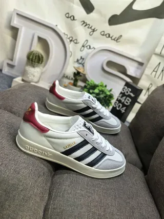 Adidas Gazelle White Navy Burgundy Lifestyle Sneakers 9