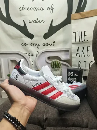 Adidas Gazelle White Red Black Hello Kitty Lifestyle Sneakers 5