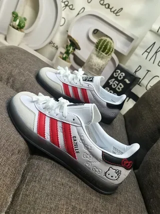 Adidas Gazelle White Red Black Hello Kitty Lifestyle Sneakers 7