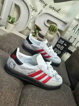 Adidas Gazelle White Red Black Hello Kitty Lifestyle Sneakers 9