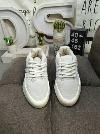 Adidas Gray Beige Suede Upper Platform Sole Lifestyle Sneakers 10