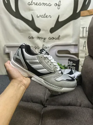 Adidas Gray Black Layered Mesh And Suede Upper TPU Cage Overlay Lifestyle Sneakers 5