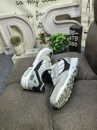 Adidas Gray Black Layered Mesh And Suede Upper TPU Cage Overlay Lifestyle Sneakers 6