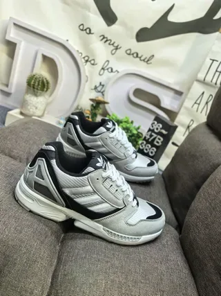 Adidas Gray Black Layered Mesh And Suede Upper TPU Cage Overlay Lifestyle Sneakers 9