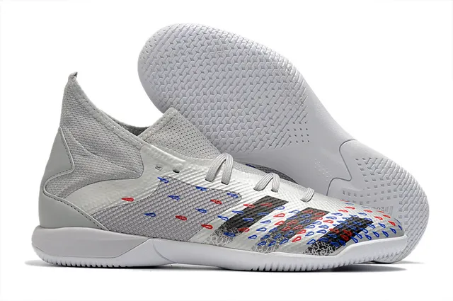 Adidas Gris Orange Ajustement Chaussette Col en Maille Tige Synthétique Texturée Chaussures de Football Intérieur 5