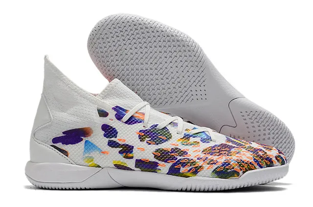 Adidas Gris Orange Ajustement Chaussette Col en Maille Tige Synthétique Texturée Chaussures de Football Intérieur 8