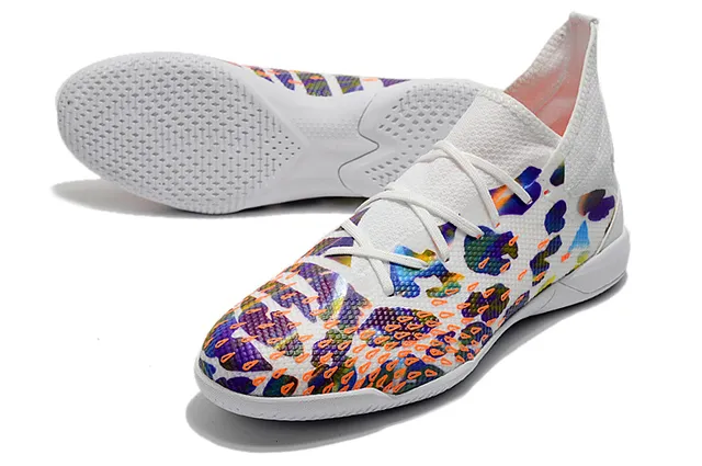 Adidas Gris Orange Ajustement Chaussette Col en Maille Tige Synthétique Texturée Chaussures de Football Intérieur 19